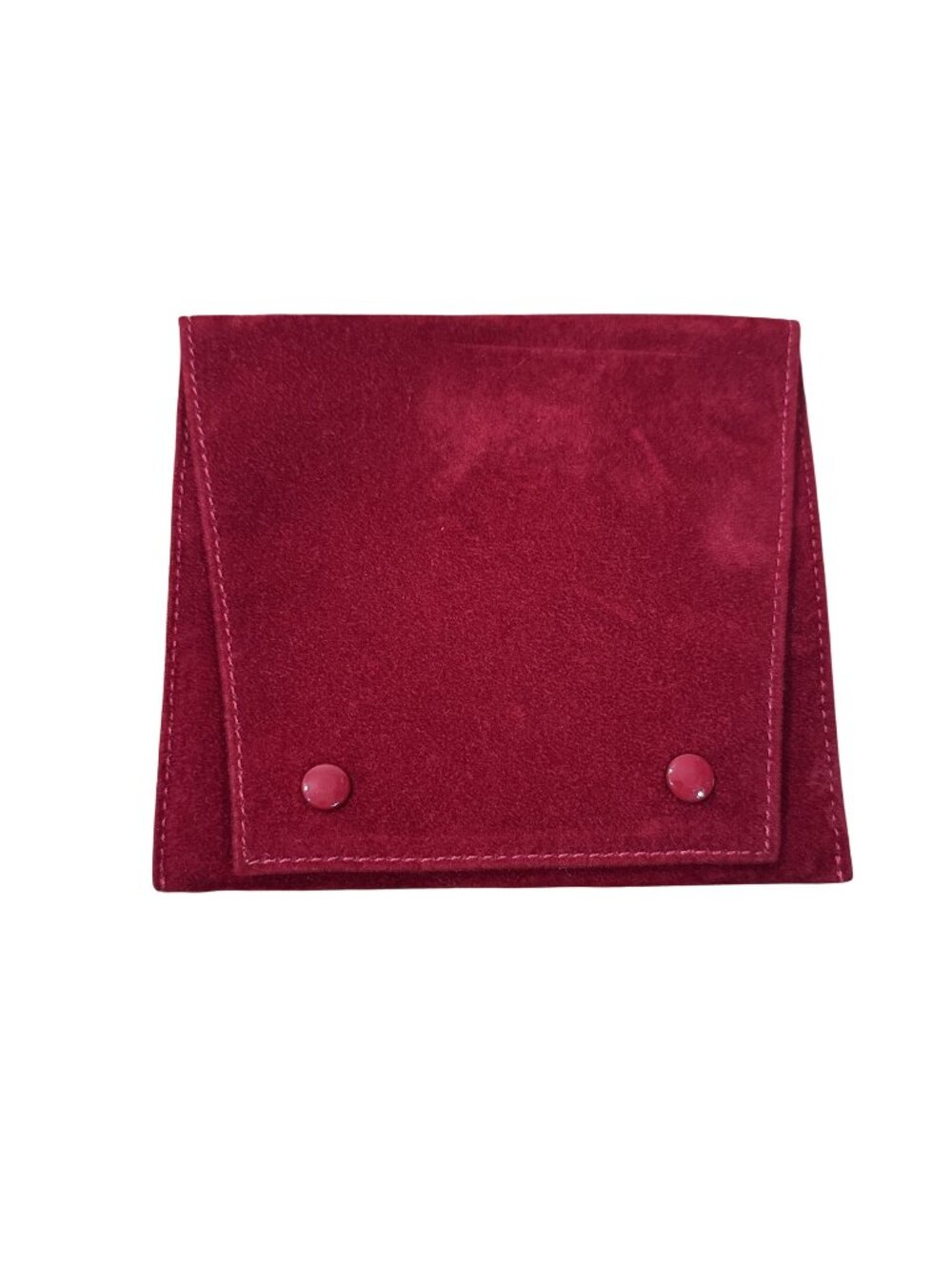 Cartier Red Suede‎ Snap Closure Jewelry Pouch Travel Case Made In Spain